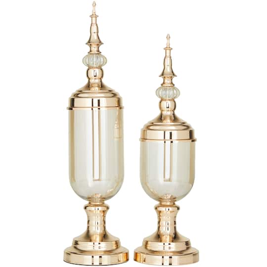 CosmoLiving by Cosmopolitan Gold Metal Decorative Jars Set